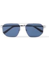 Cartier - Santos De Cartier Aviator-Style And-Tone Sunglasses - Lyst