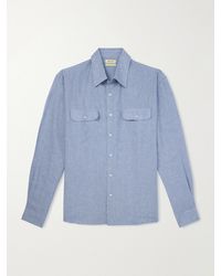 De Bonne Facture - Chambray Linen Shirt - Lyst