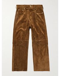 Rick Owens - Geth Wide-Leg Panelled Suede Trousers - Lyst