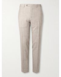 Canali - Wool, Silk And Linen-Blend Suit Trousers - Lyst