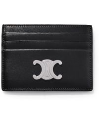 Celine - Logo-Embellished Textured-Leather Cardholder - Lyst