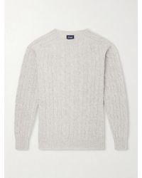 Drake's - Cable-Knit Virgin Wool Sweater - Lyst