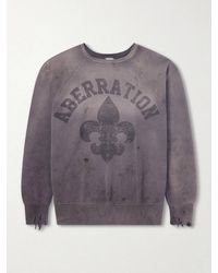 SAINT Mxxxxxx - Abberation Distressed Printed Cotton-Jersey Sweater - Lyst