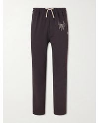 Rick Owens - Moncler Straight-leg Logo-appliquéd Embroidered Cotton-jersey Sweatpants - Lyst