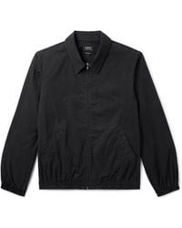 A.P.C. - Gilbert Logo-embroidered Cotton-twill Blouson Jacket - Lyst