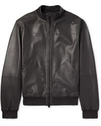 Canali - Nuvola Leather Bomber Jacket - Lyst