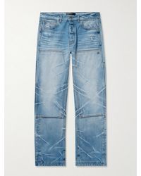 Amiri - Carpenter Panelled Straight-Leg Bleached Distressed Jeans - Lyst