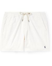 Polo Ralph Lauren - Prepster Straight-leg Logo-embroidered Cotton-corduroy Drawstring Shorts - Lyst