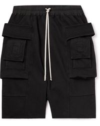 Rick Owens - Luxor Creatch Garment-dyed Cotton-jersey Drawstring Cargo Shorts - Lyst