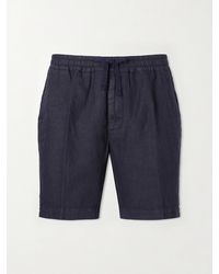 Altea - Samuel Straight-leg Linen Drawstring Shorts - Lyst