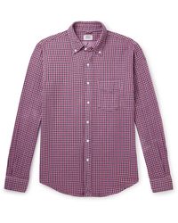 Aspesi - New Robert Button-down Collar Checked Cotton-flannel Shirt - Lyst