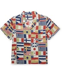Bode - International Camp-Collar Printed Linen Shirt - Lyst