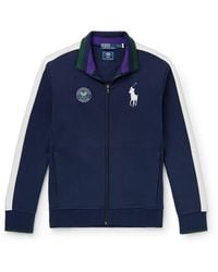 Polo Ralph Lauren - Wimbledon Mesh-trimmed Cotton-blend Jersey Track Jacket - Lyst