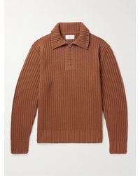 MR P. - Ribbed Merino Wool Half-zip Sweater - Lyst