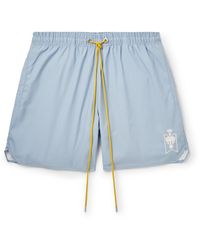 Rhude - Straight-leg Mid-length Logo-embroidered Swim Shorts - Lyst