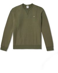 Nike - Solo Swoosh Oversized Logo-Embroidered Cotton-Blend Jersey Sweatshirt - Lyst
