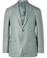 Canali - Kei Wool, Silk And Linen-Blend Twill Blazer - Lyst