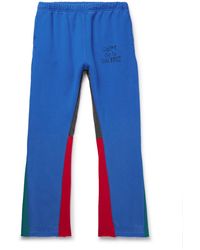 GALLERY DEPT. - Flared Denim-Panelled Logo-Print Cotton-Jersey Sweatpants - Lyst