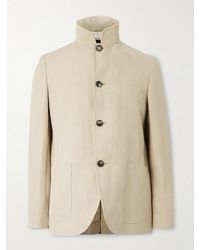Loro Piana - Spagna Unstructured Nehru-Collar Linen And Silk-Blend Twill Jacket - Lyst