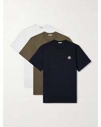 Moncler - Pack Of Three Logo-Appliquéd Cotton-Jersey T-Shirt - Lyst