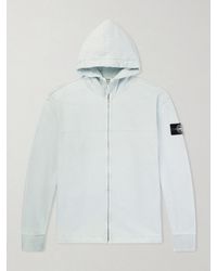Stone Island - Logo-Appliquéd Reflective Cotton-Jersey Zip-Up Hoodie - Lyst