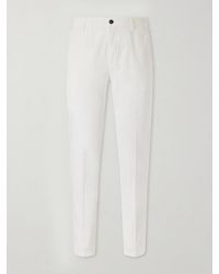 Eleventy - Straight-Leg Stretch-Cotton And Silk-Blend Trousers - Lyst