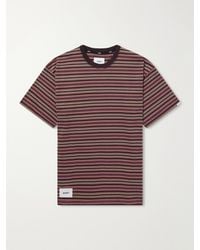 WTAPS - Logo-Appliquéd Striped Cotton-Jersey T-Shirt - Lyst