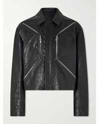 Rick Owens - Temple Heizer Mac Textured-Leather Jacket - Lyst