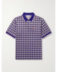Burberry - Logo-embroidered Checked Jacquard Polo Shirt - Lyst