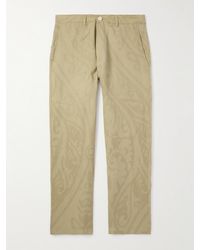 Kardo - Thomas Embroidered Cotton And Linen-blend Trousers - Lyst