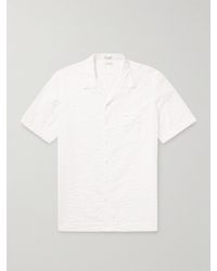 Massimo Alba - Venice Convertible-collar Striped Cotton-blend Seersucker Shirt - Lyst