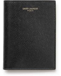 Saint Laurent - Logo Embossed Credit Card Wallet - Lyst