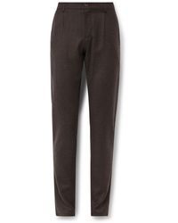 Canali - Straight-leg Pleated Wool-flannel Trousers - Lyst