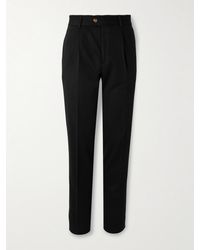 Brunello Cucinelli - Straight-Leg Pleated Wool And Cashmere-Blend Flannel Suit Trousers - Lyst