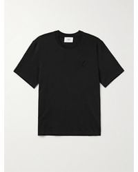 Ami Paris - T-Shirt aus Baumwoll-Jersey mit Logoprägung - Lyst