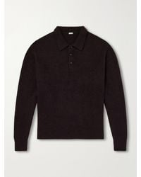 A.PRESSE - Brushed Cashmere Polo Sweater - Lyst