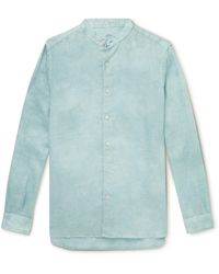 Altea - Grandad-collar Garment-dyed Linen Shirt - Lyst