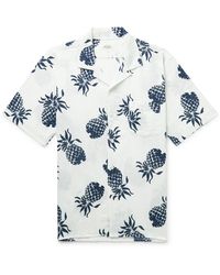 Hartford - Palm Mc Pat Convertible-collar Printed Linen And Cotton-blend Shirt - Lyst