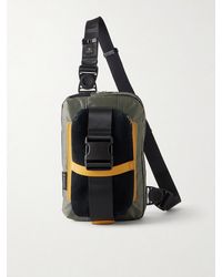 master-piece - Sling Suede And Leather-Trimmed Nylon-Twill Messenger Bag - Lyst
