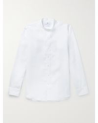 Turnbull & Asser Grandad-collar Linen Shirt - White
