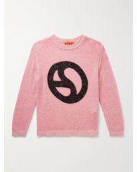 Acne Studios - Kitaly Glittered Logo-print Knitted Sweater - Lyst