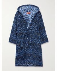 Missoni - Striped Cotton-terry Jacquard Hooded Robe - Lyst