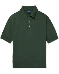 Drake's - Linen And Cotton-blend Polo Shirt - Lyst