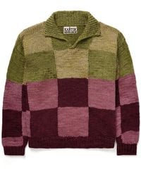 Kartik Research - Patchwork Checked Wool Sweater - Lyst