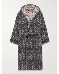 Missoni - Striped Cotton-terry Jacquard Hooded Robe - Lyst
