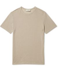 Officine Generale - Garment-dyed Tm Lyocell And Linen-blend T-shirt - Lyst