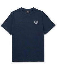A.P.C. - Logo-embroidered Cotton-jersey T-shirt - Lyst