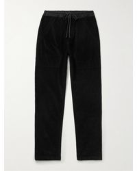 Saint Laurent - Slim-Fit Straight-Leg Cotton-Corduroy Drawstring Trousers - Lyst