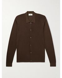 Officine Generale - Brent Slim-Fit Lyocell And Wool-Blend Cardigan - Lyst
