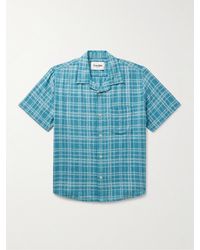 Corridor NYC - Camp-collar Checked Cotton And Linen-blend Shirt - Lyst